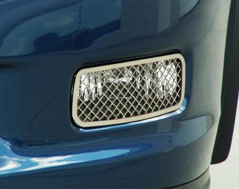 American Car Craft 2006-2013 Z06/GS/ZR1/C6 Corvette - Laser Mesh Driving Light Covers 2Pc, Polished Stainless 042076