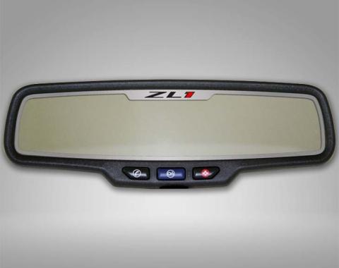 American Car Craft 2012-2013 Camaro ZL1 - Rear View Mirror Trim 'ZL1' Rectangle mirror with sensor, Brushed Stainless Steel 101029