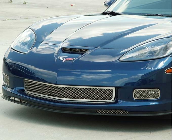 American Car Craft 2006-2013 Z06/GS/ZR1/C6 Corvette - Mesh Front Grille, Polished Stainless Steel 042043