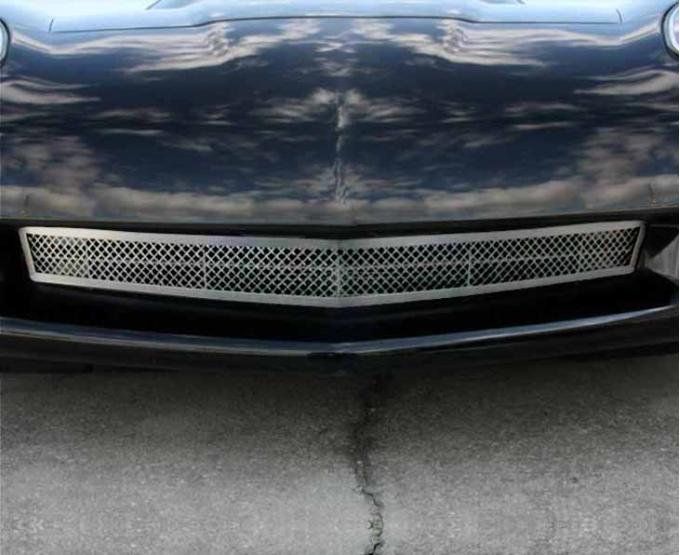 American Car Craft 2005-2012 C6 Corvette - Front Grille, Blakk Stealth Stainless Laser Mesh 042093