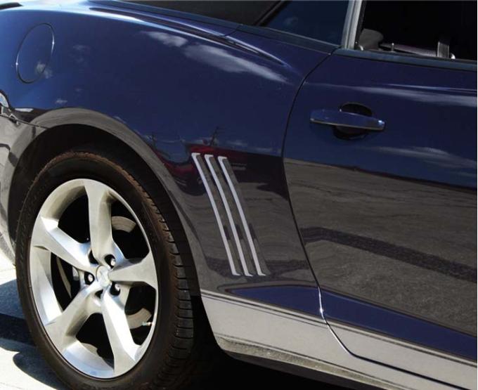 American Car Craft 2010-2013 Camaro - Rear Side Fender Vent Grille Vinyl Inserts, Satin Stainless Look Vinyl 102081