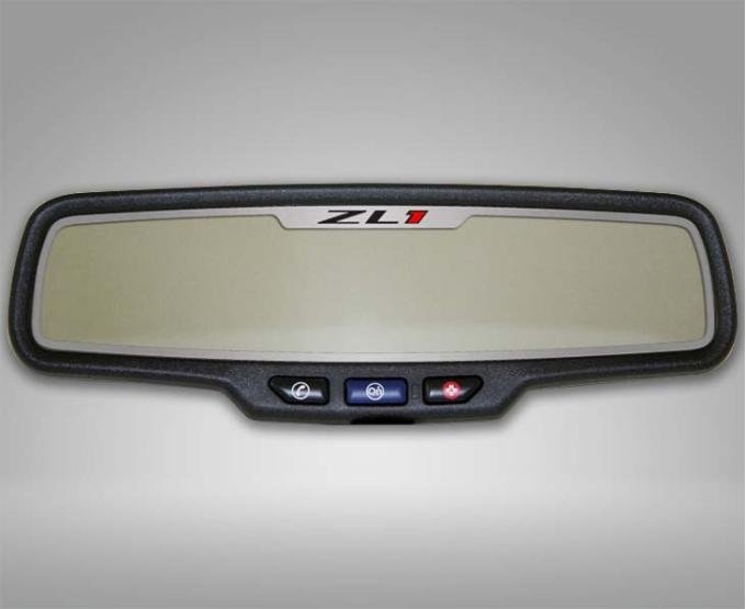 American Car Craft 2012-2013 Camaro ZL1 - Rear View Mirror Trim 'ZL1' Rectangle mirror with sensor, Brushed Stainless Steel 101029