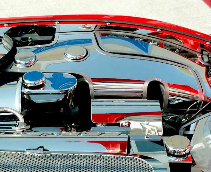 American Car Craft 1997-2004 C5/Z06 Corvette - Window Wash Fluid Tank Cover & Chrome Cap Covers, Manual Transmission 033018