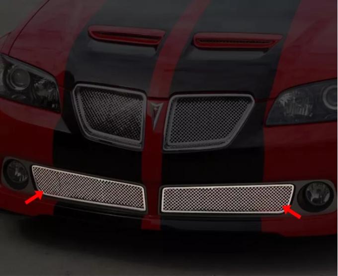 American Car Craft 2008-2009 Pontiac GT/G8 - Laser Mesh LOWER Grille 2Pc, Polished Stainless 222003