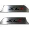 American Car Craft 2012-2015 Camaro ZL1 - Door Panel Kick Plates 'ZL1' Polished Lettering 2Pc, Brushed Stainless Steel 101026
