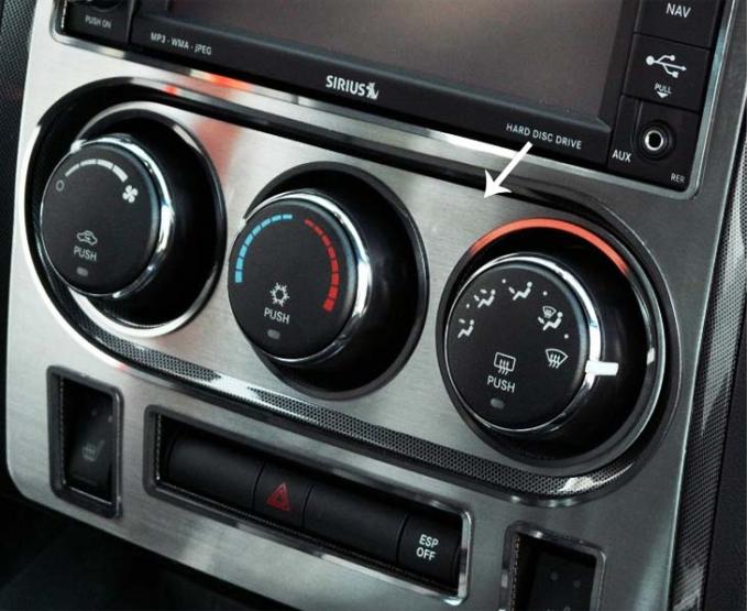 American Car Craft 2008-2014 Challenger - A/C Control Trim Plate, Brushed Stainless Steel 151018