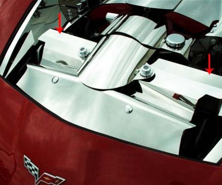 American Car Craft 2005-2007 C6 & 2006-2013 Z06 Corvette - Radiator Cover Component, Polished Stainless Steel 043041