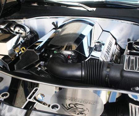 American Car Craft 2011-2018 Dodge Charger / Chrysler 300 5.7L - Perforated Plenum Cover, Polished Stainless Steel 333019