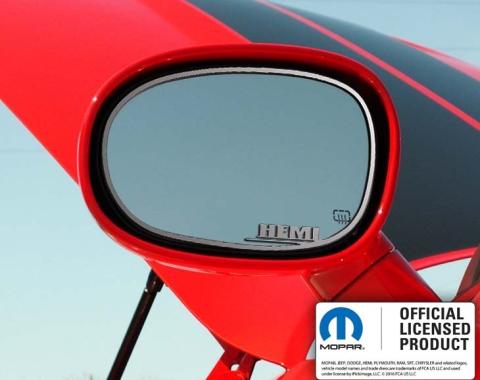 American Car Craft 2008-2019 Challenger - Side Mirror Trim HEMI 2Pc, Brushed Stainless Steel 151014