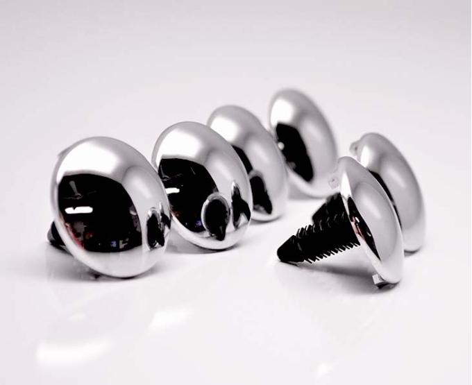 American Car Craft 2014-2019 Corvette Z06/Z51/C7 Stingray - Chrome Hood Liner Button Fasteners Kit 6Pc, 1" 053059