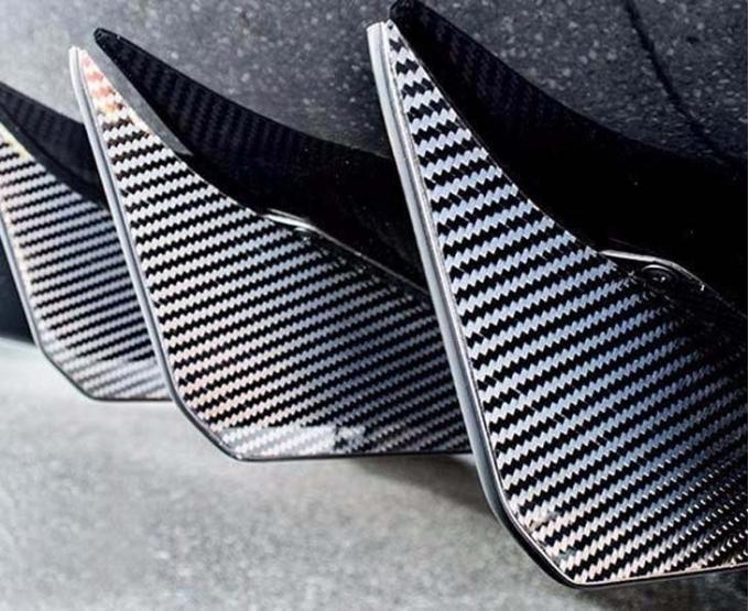 American Car Craft 2014-2019 C7 Z06/GS Corvette - Rear Diffusers Carbon Fiber Wrapped 6Pc, Stainless Steel (Polished Stainless) 052097