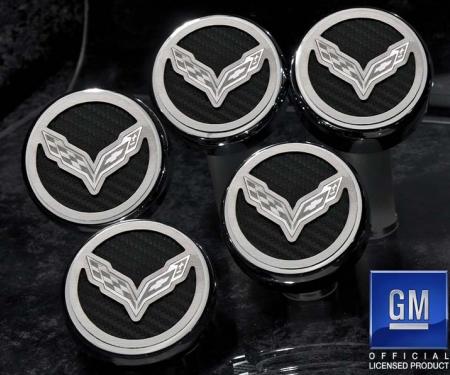 American Car Craft 2014-2019 Z06/Z51/C7 Corvette Stingray - Fluid Cap Covers C7 Flag Style Automatic Transmission 5Pc, Choose Color 053013