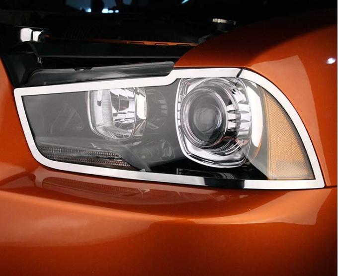 American Car Craft 2011-2013 Dodge Charger - Headlight Trim Rings 2Pc, Polished Stainless Steel 332001