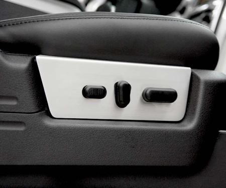 American Car Craft 2010-2014 Ford F150/Raptor - Seat Control Side Panel Trim 2Pc, Brushed Stainless Steel 771026