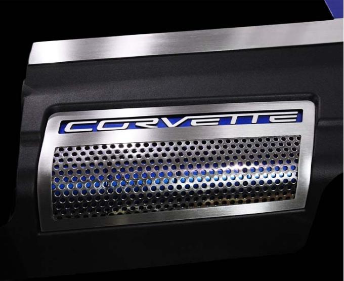 American Car Craft 2009-2013 Corvette ZR1 only - Engine Shroud Side Inserts 2Pc, Perforated Stainless 043071