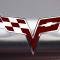 American Car Craft 2005-2013 C6 Corvette - Deluxe Alternator Cover with Crossed Flags Emblem, Stainless Steel, Choose Color 043122