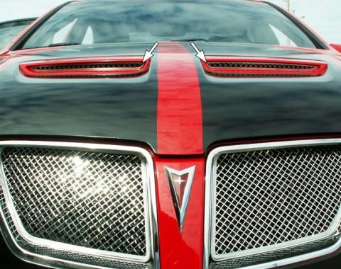 American Car Craft 2008-2009 Pontiac G8 Base GT/GXP - Grille Laser Mesh Hood Insert 2Pc, Polished Stainless 222004
