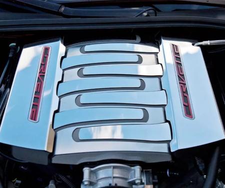 American Car Craft 2014-2019 C7/Z51 Corvette Stingray - Fuel Rail Covers Factory Overlay 2Pc, Stainless Polished/Brushed Trim 053003