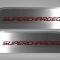 American Car Craft 2010-2015 Camaro - Door Panel Kick Plates 'SUPERCHARGED' 2Pc, Brushed Stainless, Choose Inlay Color 101028