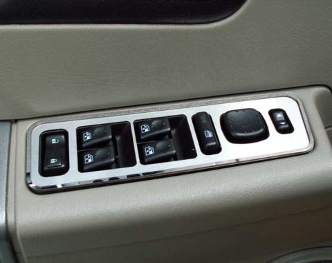 American Car Craft 2003-2007 Hummer H2 - Door Arm Control Plates 4Pc, Brushed Stainless with Polished Rings 491003