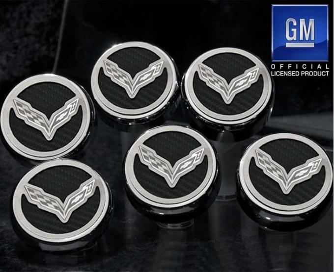 American Car Craft 2014-2019 Z06/Z51/C7 Corvette Stingray - Fluid Cap Covers C7 Flag Style Manual Transmission 6Pc, Choose Color 053014
