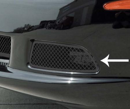 American Car Craft 2005-2013 C6 Corvette - Driving Light Covers 2Pc, Blakk Stealth Stainless Laser Mesh 042105