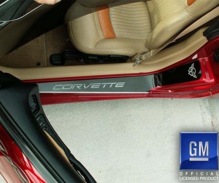 American Car Craft 1997-2004 C5/Z06 Corvette - Outer Door Sills Etched C5 Logo & CORVETTE Lettering 2Pc, Polished Finish 031013