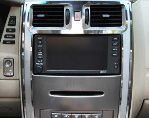 American Car Craft 2004-2009 Cadillac XLR - Upper Center Console Trim Plate, Brushed Stainless with Polished Trim 121001