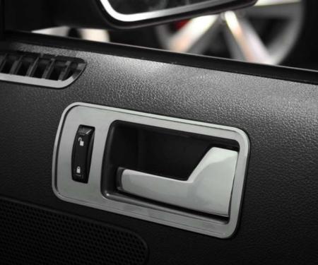 American Car Craft 2005-2014 Mustang - Door Handle Trim Plates 2Pc, Brushed Stainless with Polished Tim 271017