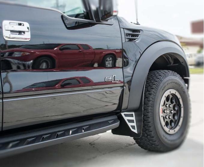 American Car Craft 2010-2014 Ford Raptor - Carbon Fiber Mud Guards Kits Front & Rear, Stainless Steel (Carbon Fiber Plain Full Set) 772028