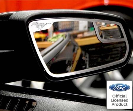 American Car Craft 2011-2012 Mustang - Side View Mirror Trim Pony Style 2Pc, Brushed Stainless Steel 272019