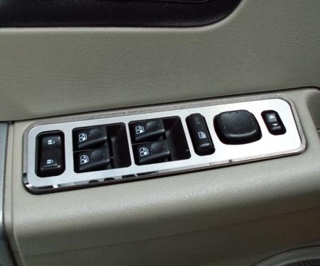 American Car Craft 2003-2007 Hummer H2 - Door Arm Control Plates 4Pc, Brushed Stainless with Polished Rings 491003