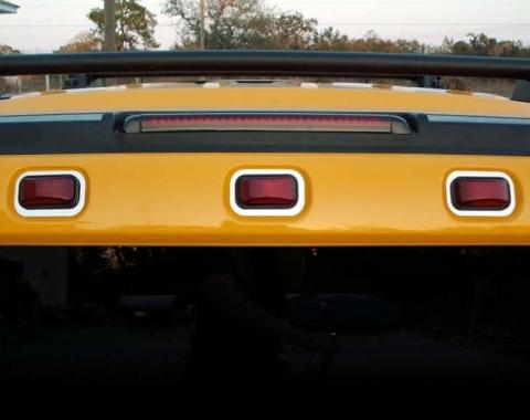 American Car Craft 2003-2013 Hummer H2 - Rear Running Light Trim 3Pc, Polished Stainless Steel 492005