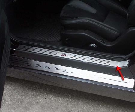 American Car Craft 2010-2013 Nissan GT-R - Inner Door Sills 2Pc, Brushed/Polished Stainless Steel 161017
