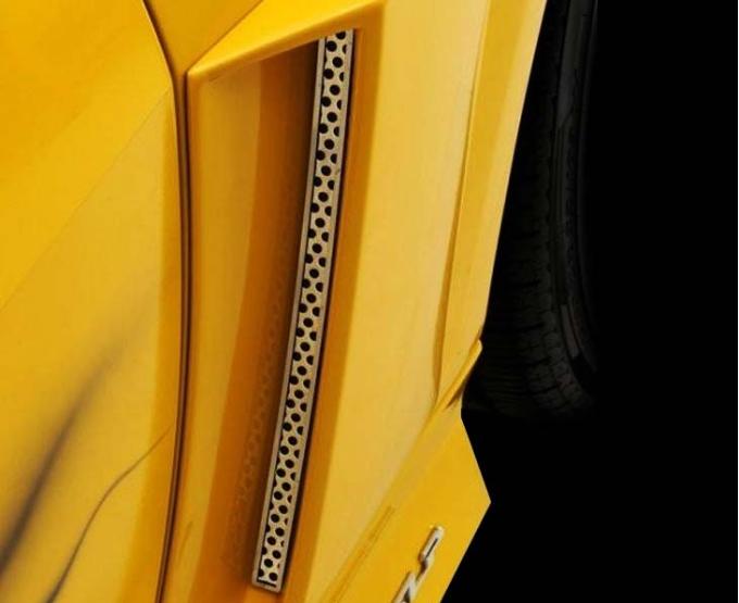 American Car Craft 2010-2013 Camaro - Perforated Side Vent Grille Inserts 2Pc, Stainless Steel, Fits Xenon Scoops 102051