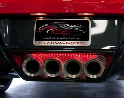 American Car Craft 2014-2019 C7/Z51/GS/Z06/ZR1 Corvette - Perforated Illuminated Exhaust Filler Panel for NPP/DualMode/BiMode 052018