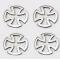 American Car Craft Iron Cross Emblems 4Pc, Stainless Steel (Brushed) 172012