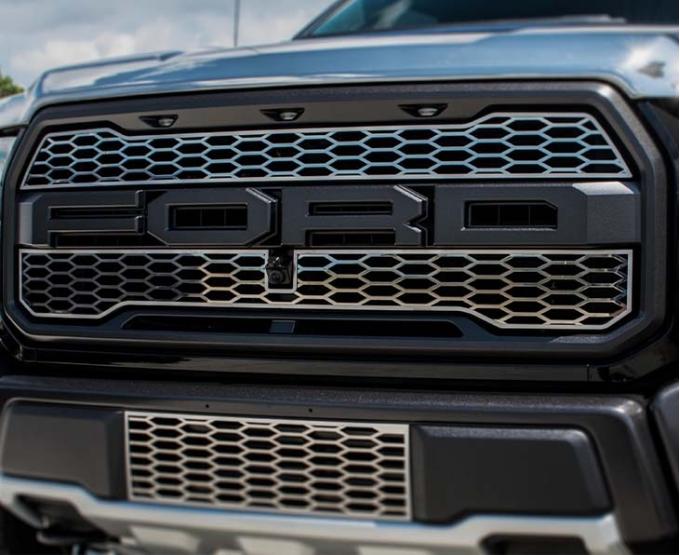 American Car Craft 2017-2018 Ford Raptor - Upper Grille Overlays, Premium Stainless Steel (Brushed) 772055