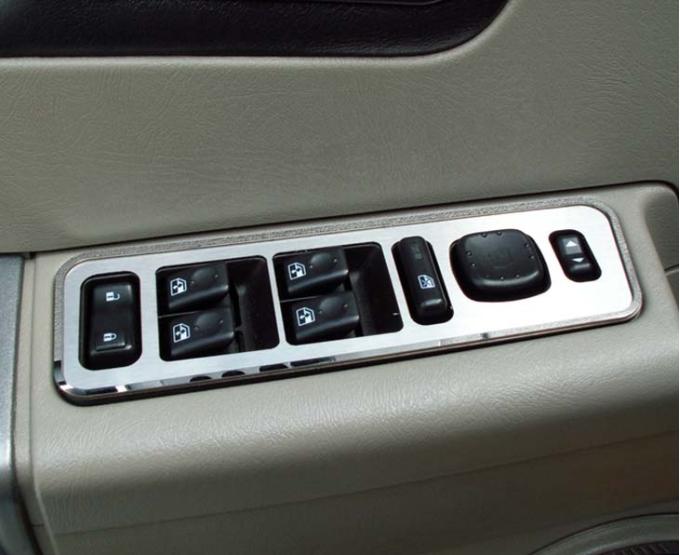 American Car Craft 2003-2007 Hummer H2 - Door Arm Control Plates 4Pc, Brushed Stainless with Polished Rings 491003