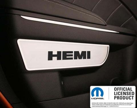 American Car Craft 2011-2013 Charger/Chrysler 300 - Front Door Badges with HEMI cut-out 2Pc, Brushed Stainless Steel 331007