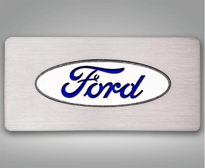 American Car Craft 2009-2014 Ford Raptor - FORD Logo Glove Box Trim, Stainless Steel, Choose Inlay Color 771035