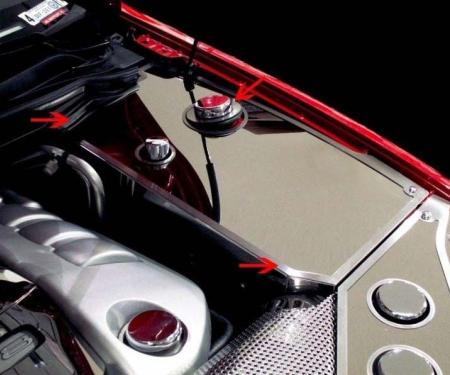 American Car Craft 2008-2009 Pontiac G8/GT - Inner Fender Covers with Aftermarket Cold Air Intake Set Up 3Pc, Polished Stainless 223010