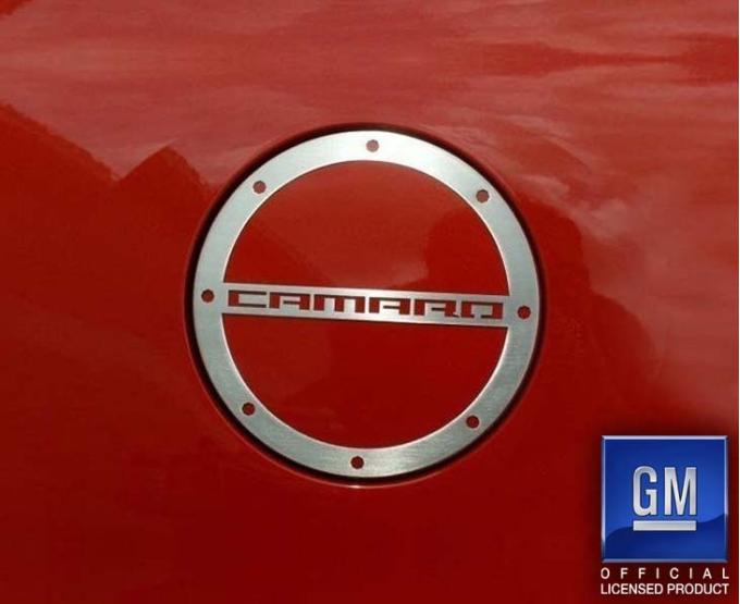 American Car Craft 2010-2018 Camaro- Gas Cap Cover 'CAMARO' Style, Stainless Steel (Polished) 102058