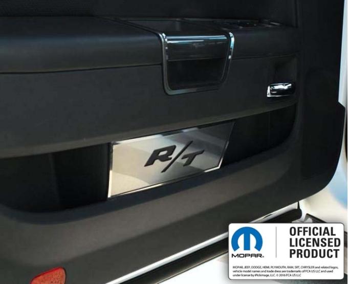 American Car Craft 2008-2014 Challenger - Door Badge Plate with R/T Cut-out, Brushed Stainless Steel 151006