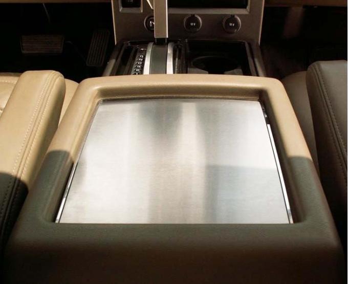 American Car Craft 2003-2007 Hummer H2 - Center Console Box Plate, Brushed Stainless with Polished Ring 491001