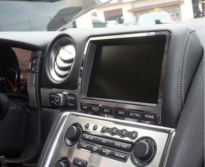 American Car Craft 2010-2013 Nissan GT-R - Navigation Trim, Brushed/Polished Stainless Steel 161007
