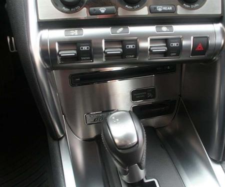 American Car Craft 2010-2013 Nissan GT-R - CD Player Trim Plate, Brushed/Polished Stainless Steel 161009