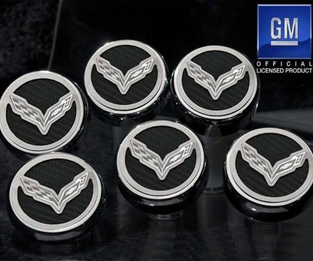 American Car Craft 2014-2019 Z06/Z51/C7 Corvette Stingray - Fluid Cap Covers C7 Flag Style Manual Transmission 6Pc, Choose Color 053014