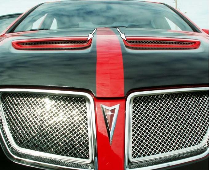 American Car Craft 2008-2009 Pontiac G8 Base GT/GXP - Grille Laser Mesh Hood Insert 2Pc, Polished Stainless 222004