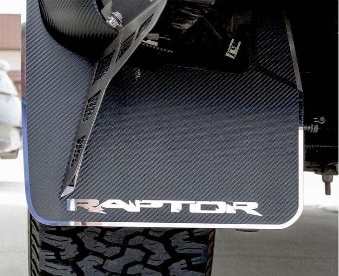 American Car Craft 2010-2014 Ford Raptor - RAPTOR Style Carbon Fiber Mud Guards, 3 Layer Construction (Raptor Style CF Full Set) 772030